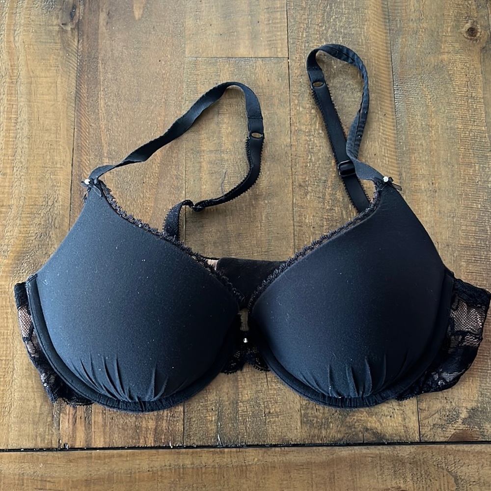 Victoria’s Secret Push Up Demi Bra Black with Lace 36C